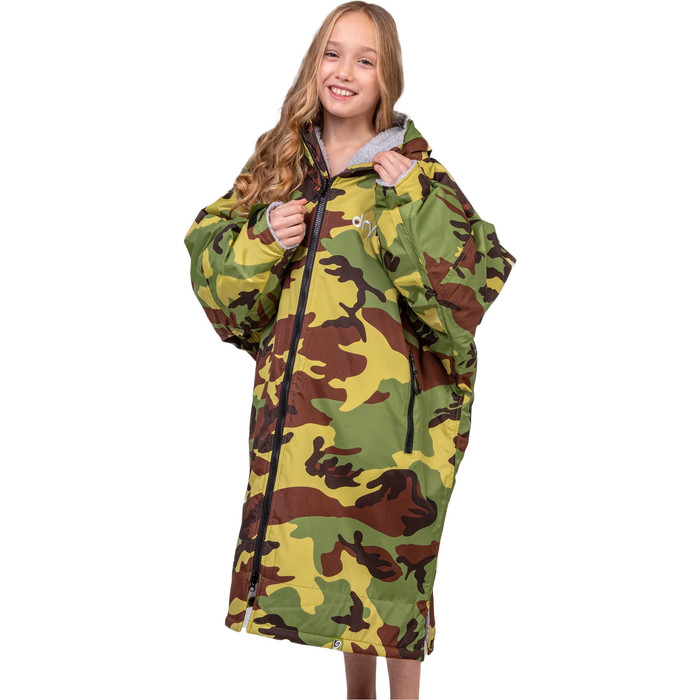 2023 Dryrobe Advance Junior Short Sleeve Change Robe DR100 - Camo / Grey